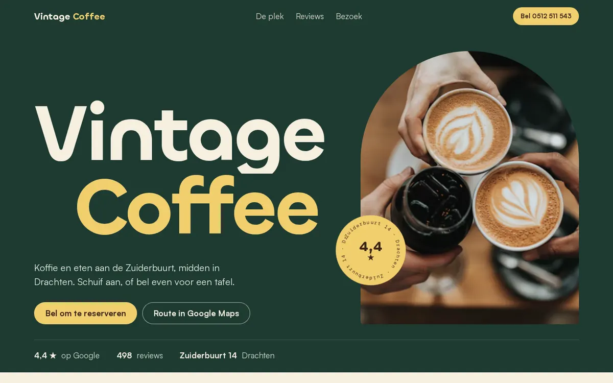 Voorpagina van richting A, Groene koffiebar